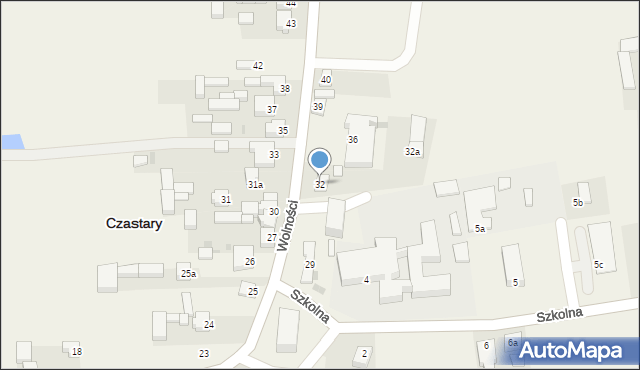 Czastary, Wolności, 32, mapa Czastary