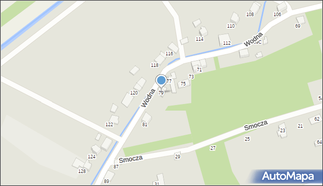 Czechowice-Dziedzice, Wodna, 79, mapa Czechowic-Dziedzic