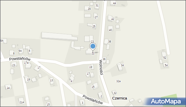 Czernica, Wolności, 21, mapa Czernica