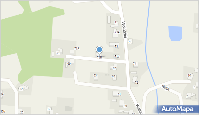 Czernica, Wolności, 71B, mapa Czernica