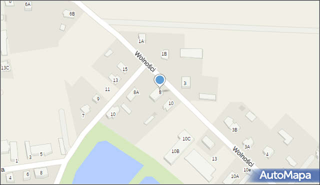 Czerwin, Wolności, 8, mapa Czerwin