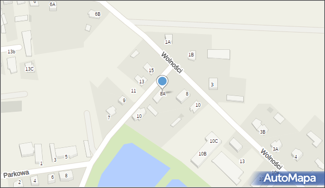Czerwin, Wolności, 8A, mapa Czerwin