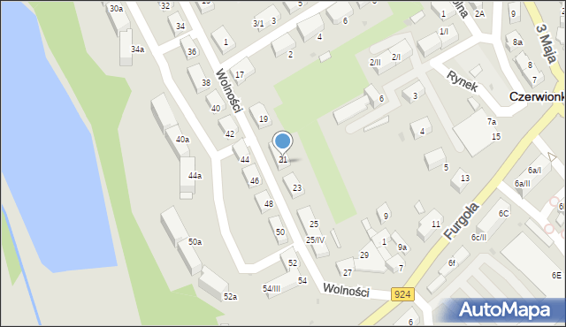 Czerwionka-Leszczyny, Wolności, 21/II, mapa Czerwionka-Leszczyny