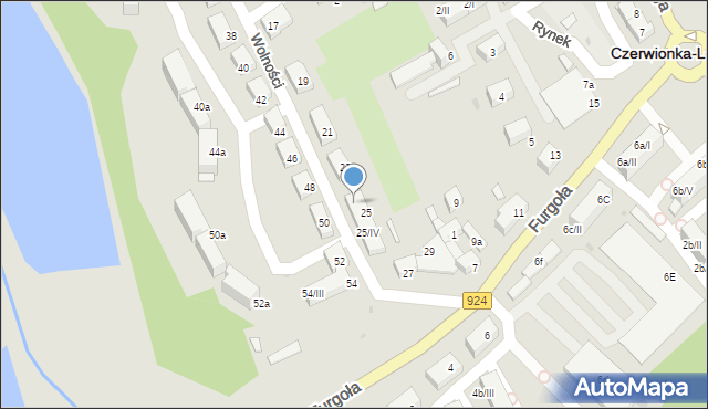 Czerwionka-Leszczyny, Wolności, 25/I, mapa Czerwionka-Leszczyny