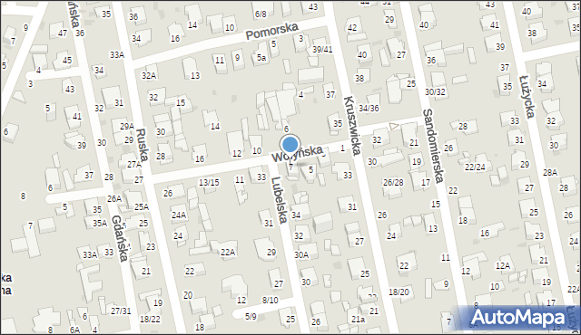 Częstochowa, Wołyńska, 7, mapa Częstochowy