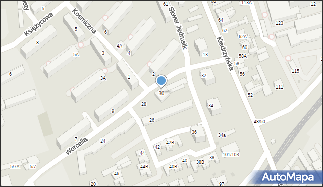 Częstochowa, Worcella Stanisława, 30, mapa Częstochowy