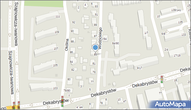 Częstochowa, Wodzickiego Stanisława, 83, mapa Częstochowy