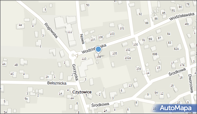 Czyżowice, Wodzisławska, 108, mapa Czyżowice