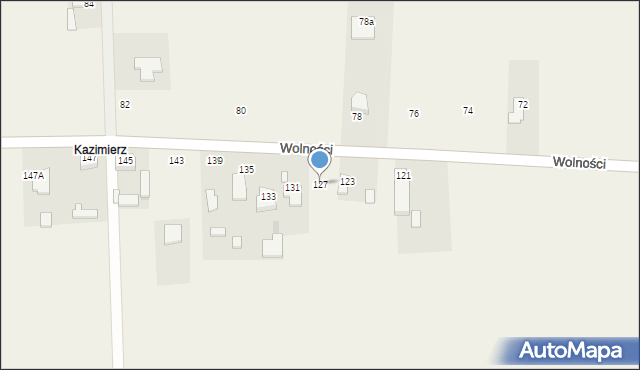 Dąbrowa, Wolności, 127, mapa Dąbrowa