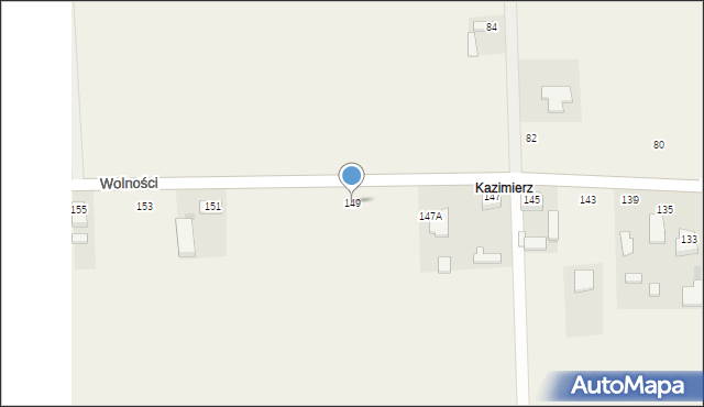 Dąbrowa, Wolności, 149, mapa Dąbrowa
