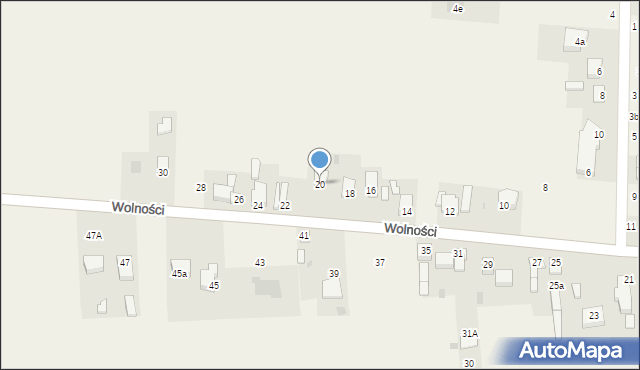 Dąbrowa, Wolności, 20, mapa Dąbrowa
