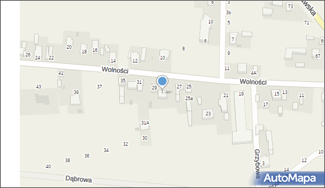 Dąbrowa, Wolności, 29A, mapa Dąbrowa