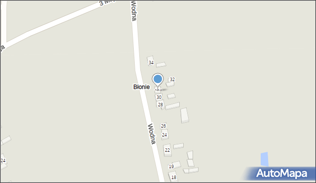 Dąbrowice, Wodna, 30A, mapa Dąbrowice