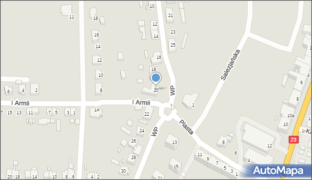 Dębno, Wojska Polskiego, 20, mapa Dębno