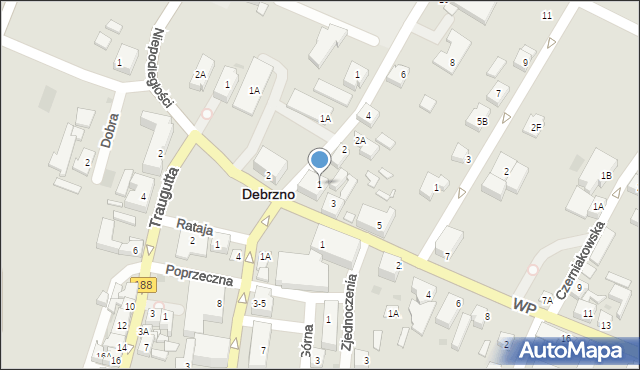 Debrzno, Wojska Polskiego, 1, mapa Debrzno