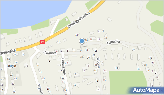 Długie, Wodna, 24, mapa Długie