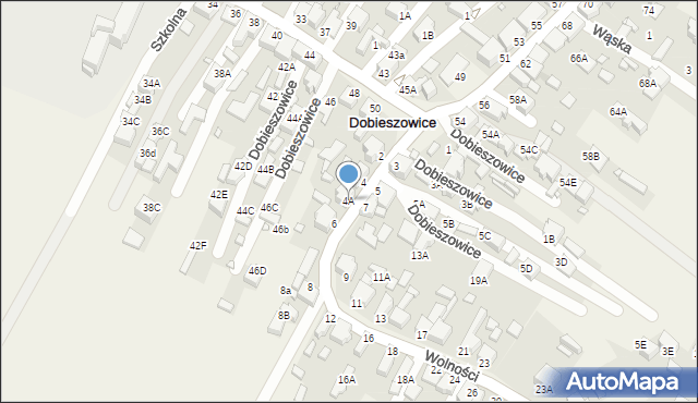 Dobieszowice, Wolności, 4A, mapa Dobieszowice