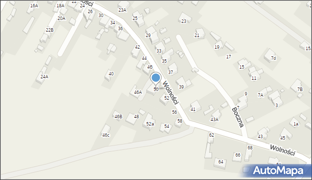 Dobieszowice, Wolności, 50, mapa Dobieszowice