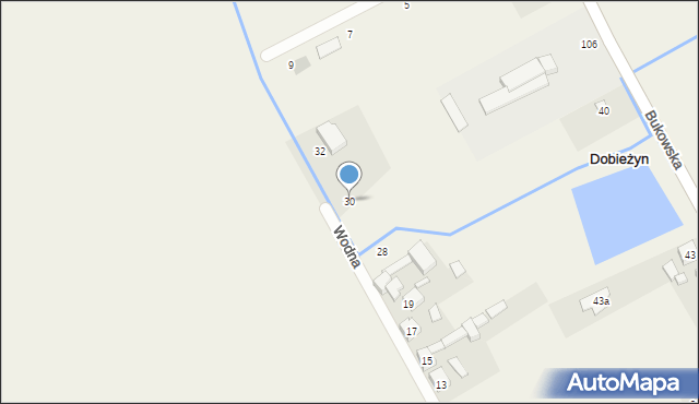 Dobieżyn, Wodna, 30, mapa Dobieżyn