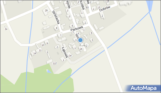 Dobrów, Wodna, 1b, mapa Dobrów