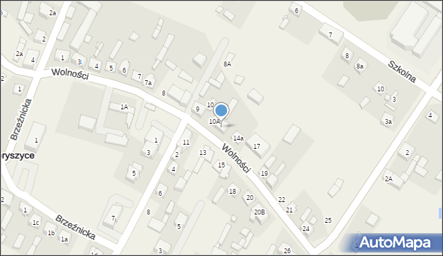 Dobryszyce, Wolności, 14, mapa Dobryszyce