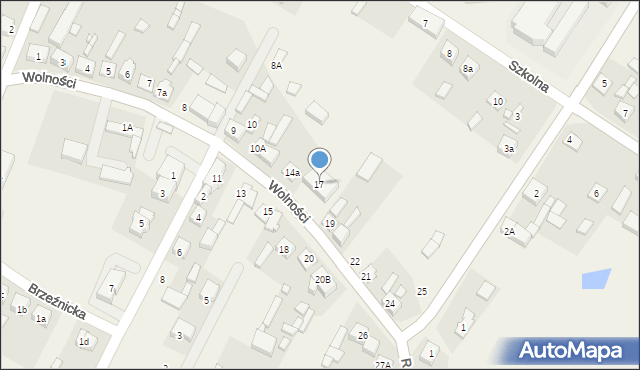 Dobryszyce, Wolności, 17, mapa Dobryszyce