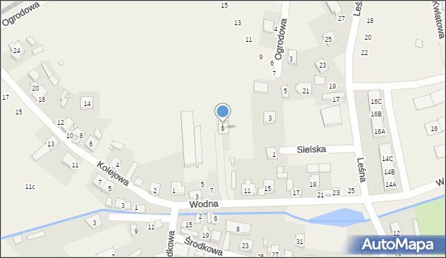 Dopiewiec, Wodna, 9, mapa Dopiewiec