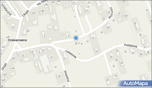Dziekanowice, Wolności, 6, mapa Dziekanowice
