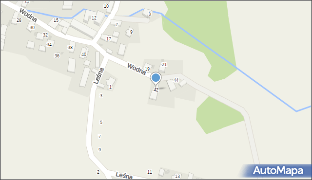 Dziergowice, Wodna, 42, mapa Dziergowice