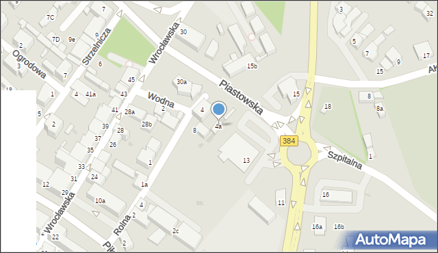 Dzierżoniów, Wodna, 4a, mapa Dzierżoniów