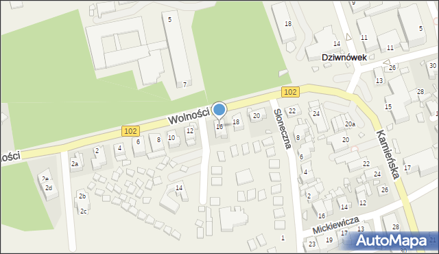Dziwnówek, Wolności, 16, mapa Dziwnówek