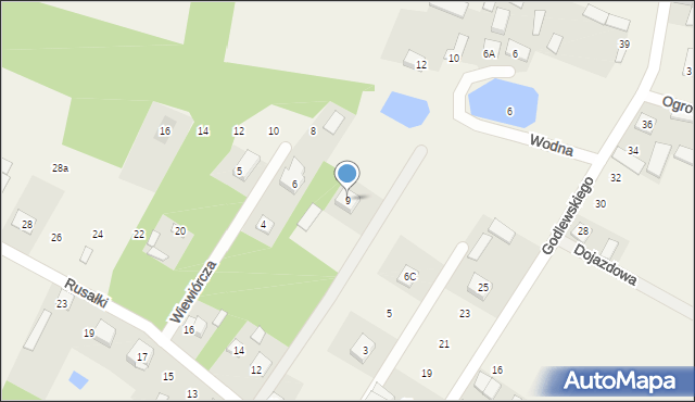 Fiukały, Wodna, 9, mapa Fiukały