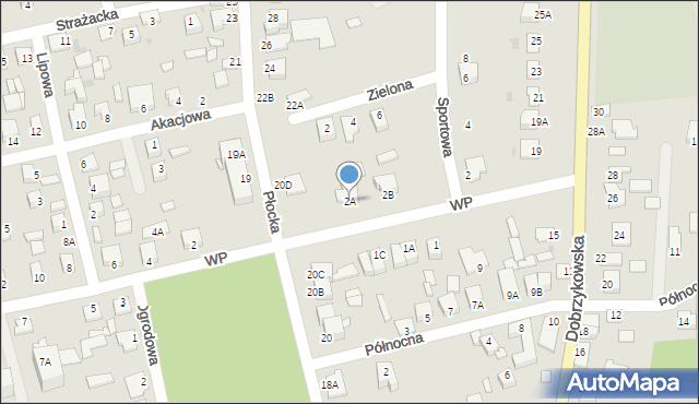 Gąbin, Wojska Polskiego, 2A, mapa Gąbin