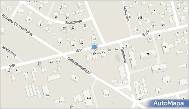 Gąbin, Wojska Polskiego, 9D, mapa Gąbin