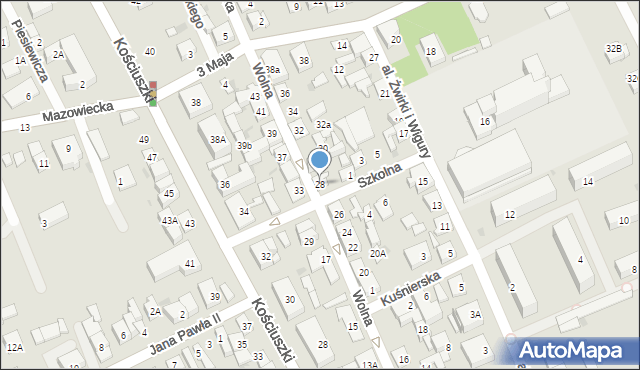 Garwolin, Wolna, 28, mapa Garwolin