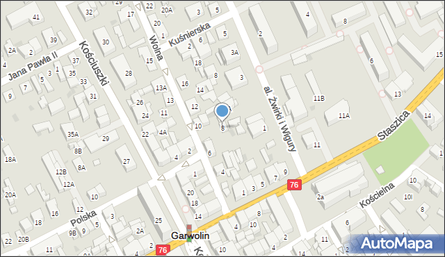 Garwolin, Wolna, 8, mapa Garwolin