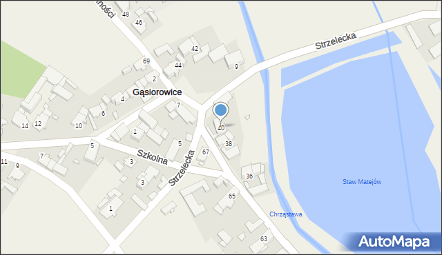 Gąsiorowice, Wolności, 40, mapa Gąsiorowice