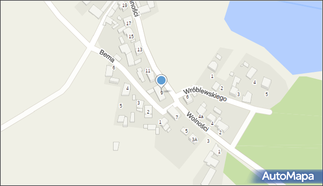 Gąsiorowice, Wolności, 9, mapa Gąsiorowice