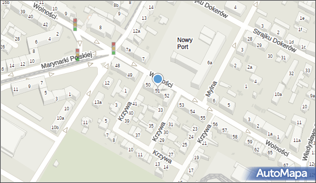 Gdańsk, Wolności, 51, mapa Gdańska
