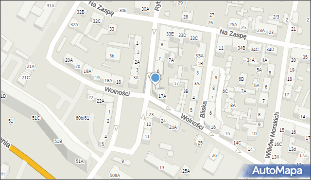 Gdańsk, Wolności, 17B, mapa Gdańska