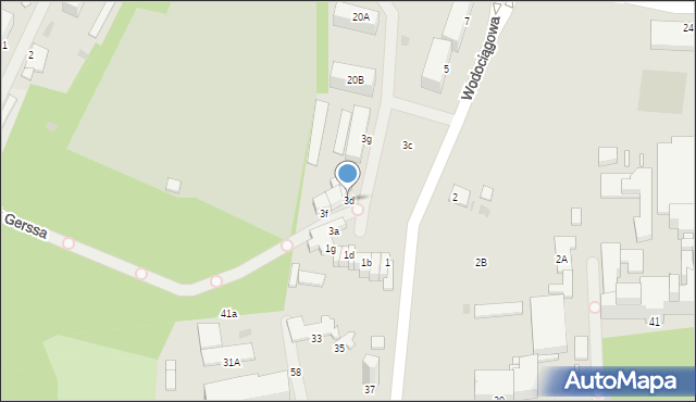 Giżycko, Wodociągowa, 3d, mapa Giżycko