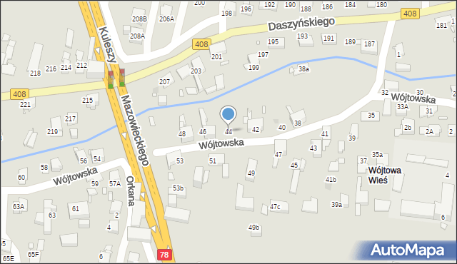 Gliwice, Wójtowska, 44, mapa Gliwic