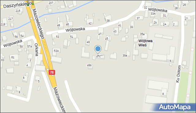 Gliwice, Wójtowska, 47c, mapa Gliwic