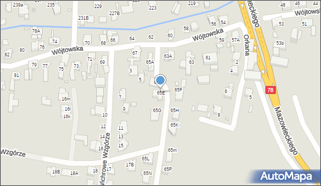 Gliwice, Wójtowska, 65E, mapa Gliwic
