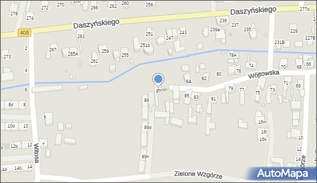 Gliwice, Wójtowska, 87, mapa Gliwic