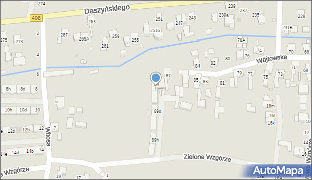 Gliwice, Wójtowska, 89c, mapa Gliwic