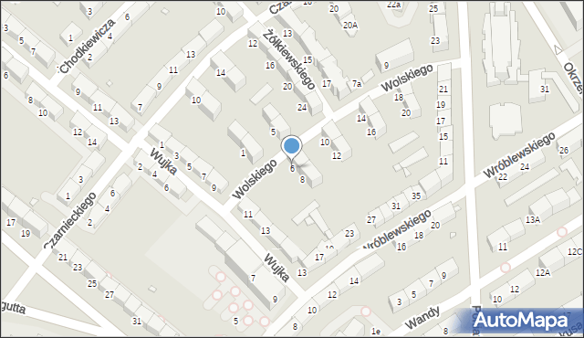 Gliwice, Wolskiego Michała, 6, mapa Gliwic