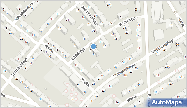 Gliwice, Wolskiego Michała, 8, mapa Gliwic