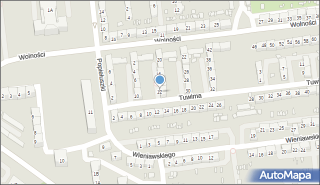 Gliwice, Wolności, 12, mapa Gliwic