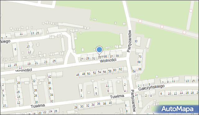 Gliwice, Wolności, 33, mapa Gliwic